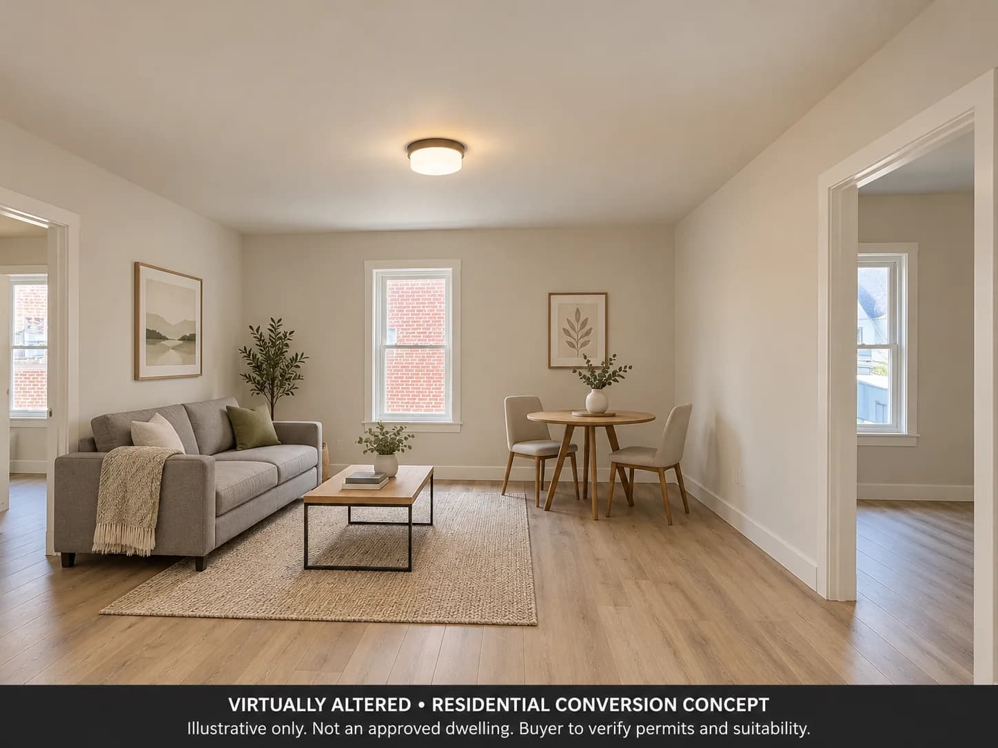 Virtually altered concept: Possible residential living space at 461 Wethersfield Avenue; not current condition
