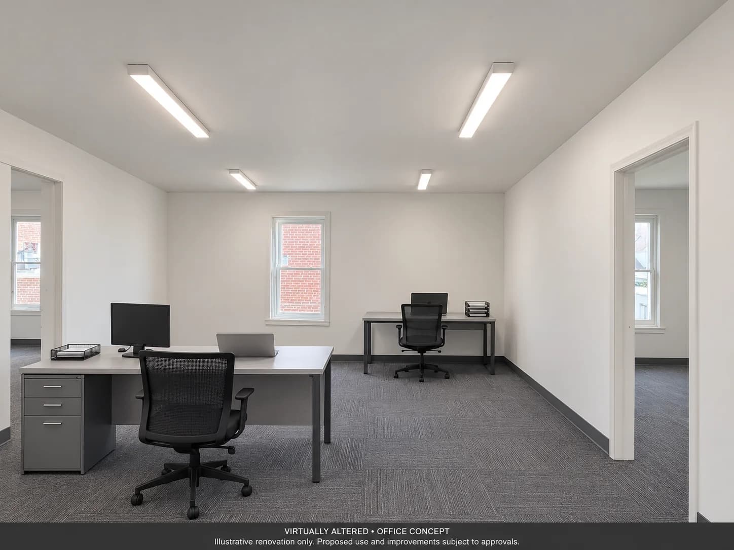 Virtually altered concept: Professional workspace at 461 Wethersfield Avenue; not current condition