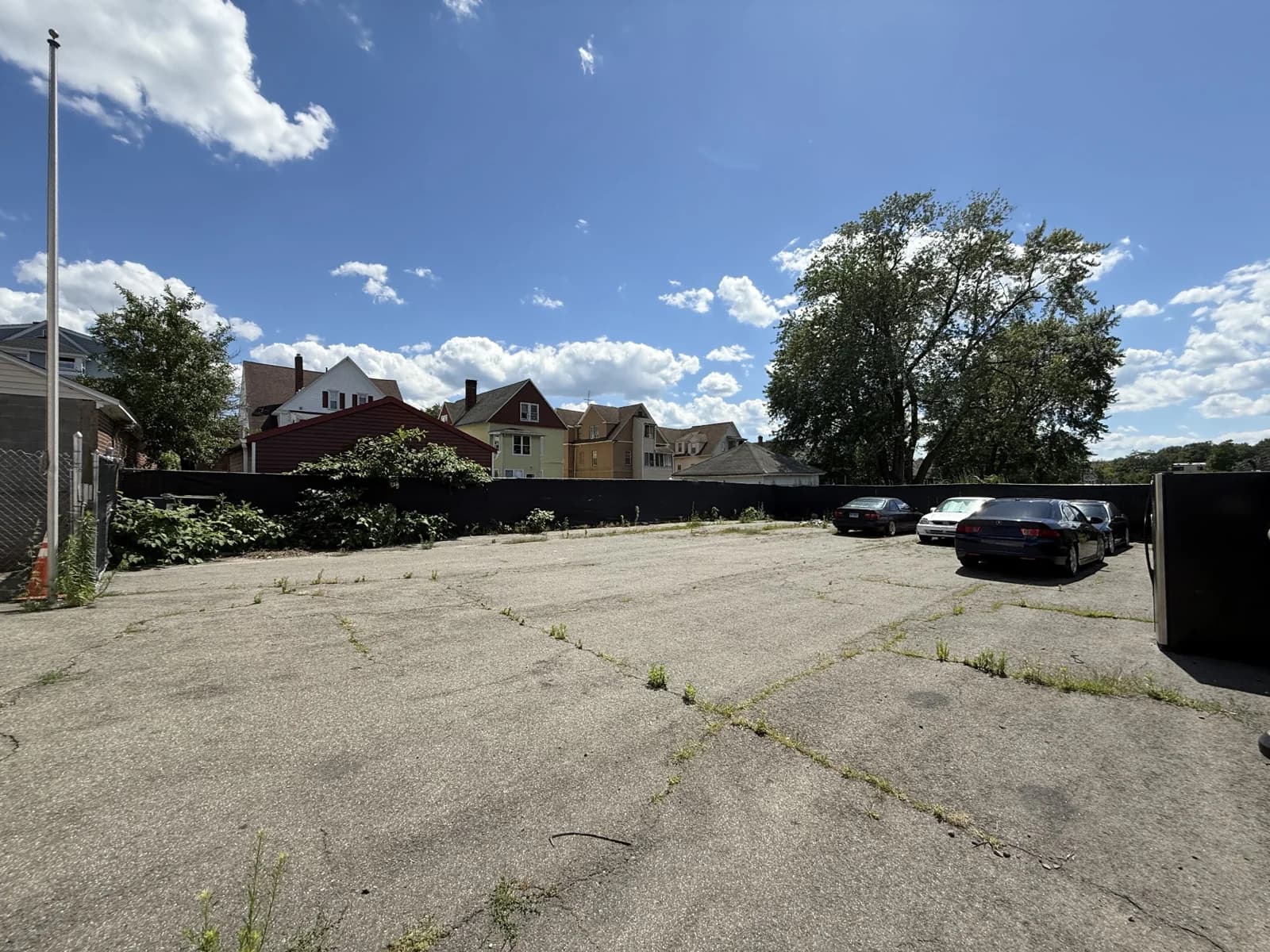 Existing paved rear lot at 461 Wethersfield Avenue in Hartford